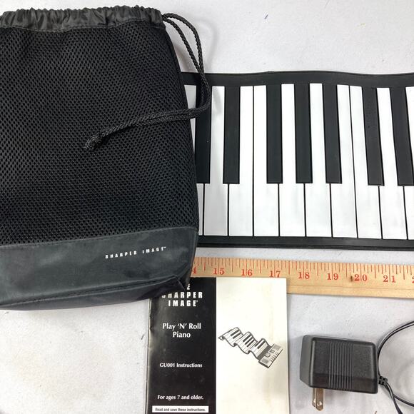 Portable Piano Sharper Image Play N Roll with Power Adapter & Storage Bag GU001